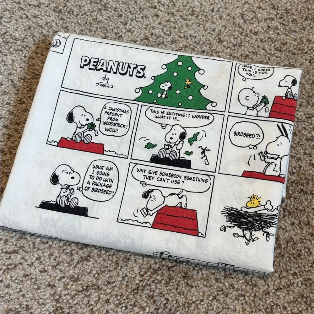 Pottery Barn Peanuts Christmas 100% Organic Cotton Single King Pillow Sham Case